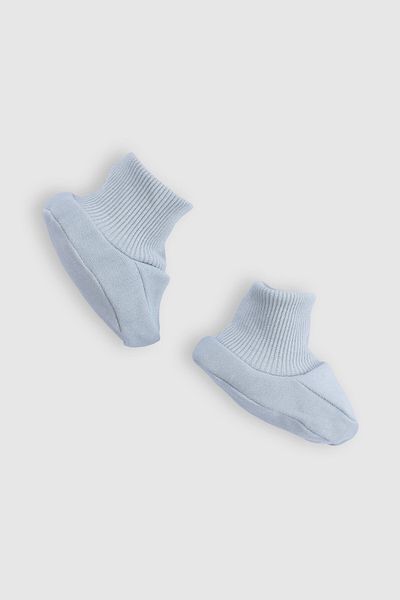 Little Gusto Organic Cotton Newborn Blue Booties