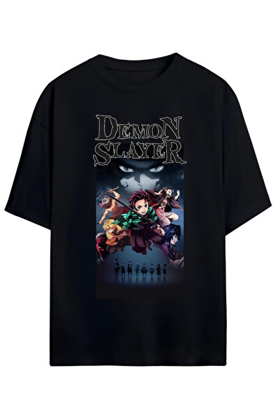 MAGORS TRIUC OVERSIZE UNISEX DIN BUMBAC CU DESIGN DEMON SLAYER