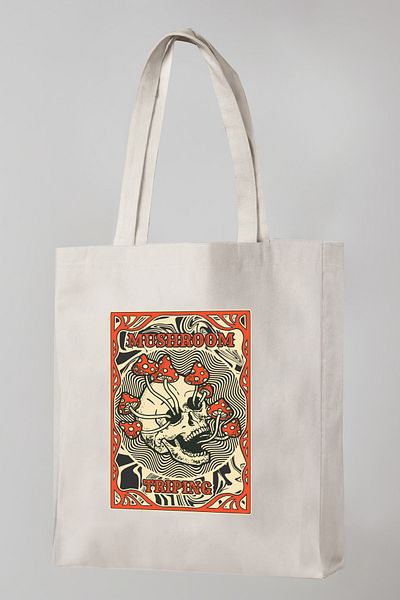 Vatkalimon Bezji Skull Patterned Tote Bag - Canvas