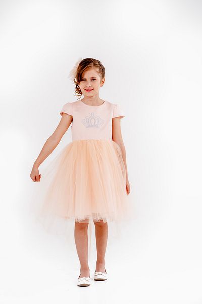 Eray Kids Κοριτσίστικο βραδινό φόρεμα από τούλι Καλοκαιρινό φόρεμα με στάμπα με λεπτομέρεια με φιόγκο 5-8 ετών