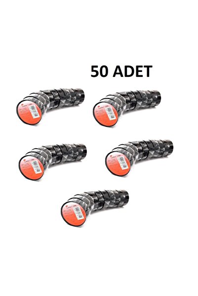 SKAUTO 50 Adet Pvc Siyah İzole Bant Elektrik Bandı Elektrikçi Bandı