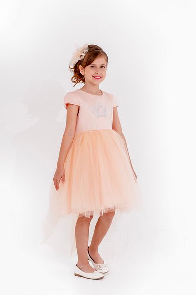 Eray Kids Κοριτσίστικο βραδινό φόρεμα από τούλι Καλοκαιρινό φόρεμα με στάμπα με λεπτομέρεια με φιόγκο 5-8 ετών