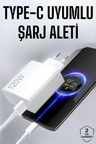 Genel Markalar Type-C 120W Şarj Aleti Hızlı Şarj Turbo
