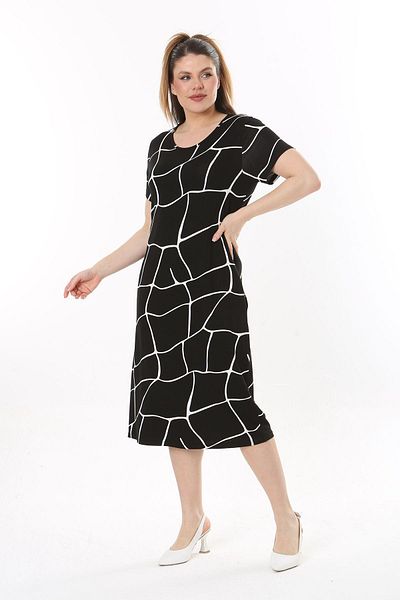 modayız Καλοκαιρινό φόρεμα με τσέπες Plus Size 36E-2514