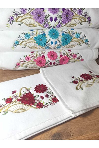 Peacock 3D Embroidered Towel with Mother and Daughter 2 Pieces