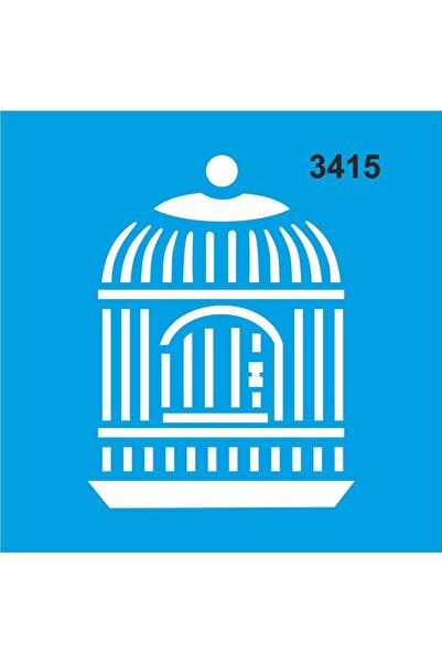 StencilSepeti Bird Cage Pattern - Stencil Painting Template