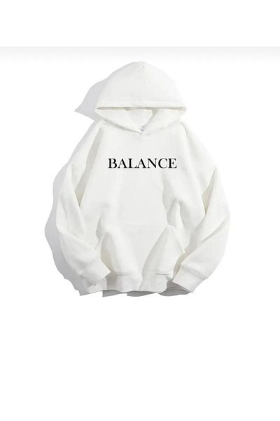 NO 601 Unisex White Balance Printed Hooded Sweat