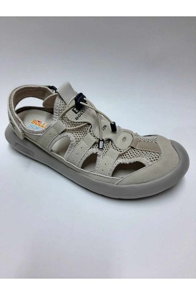 Bulldozer Genuine Leather Beige Color Summer Men's Sandals