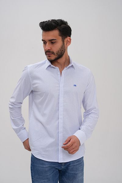 Basics&More Ανδρικό κανονικό πουκάμισο με σχέδια