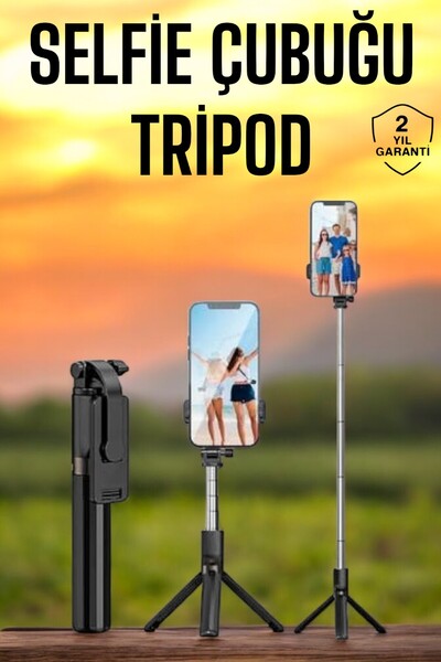Teknoşık Tekno Şik Selfie Stick Tripod Controlled Phone Holder Black