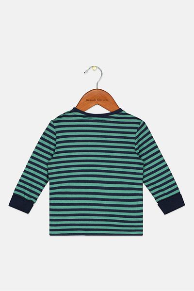 s.Oliver Toddlers Boy Crew Neck Stripe Long Sleeve Top, Green