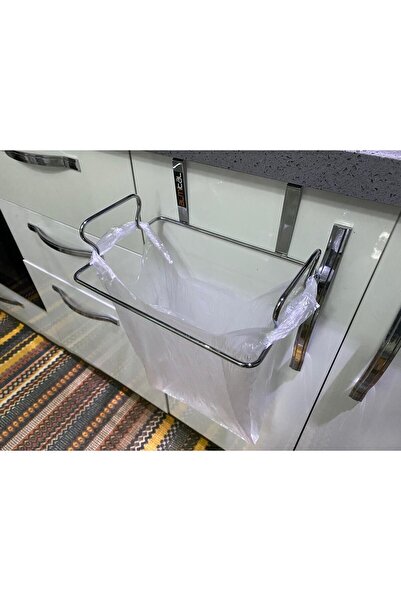 almital mobilya aksesuarları furniture accessories Krómozott szemeteszsáktartó, amely a szekrényajtóra akasztható, szemeteszsák-akasztó, szervező