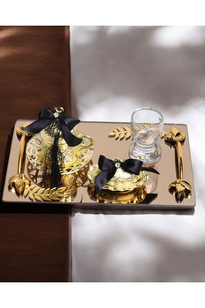 CyzHome Harmony Gold Groom Coffee Cup Tray