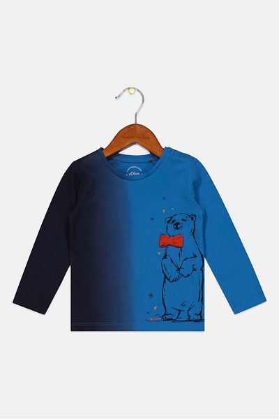s.Oliver Toddlers Boy Graphic Print Long Sleeve Top, Blue