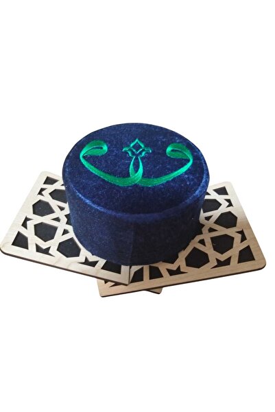 şahinbak Синя шапка з вигином, синя шапка, шапка з формою, шапка з хусткою, фес, t083