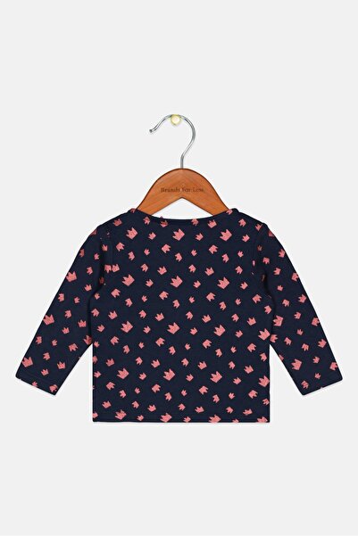 s.Oliver Toddlers Girl Allover Print Long Sleeve Top, Navy