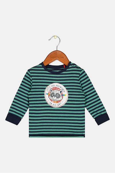 s.Oliver Toddlers Boy Crew Neck Stripe Long Sleeve Top, Green