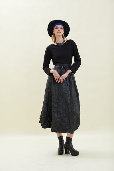 VERDA Leather Belted Craved Dress