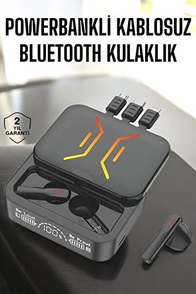 UCUZTEKNO Kablosuz Bluetooth Kulaklık Powerbankli Uzun Pil Ömrü Yüksek Ses Ka...