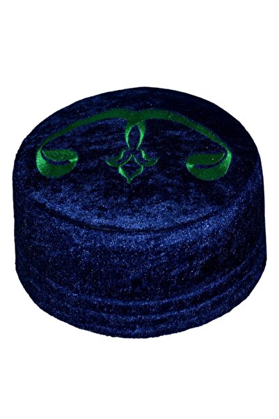 şahinbak Синя шапка з вигином, синя шапка, шапка з формою, шапка з хусткою, фес, t083