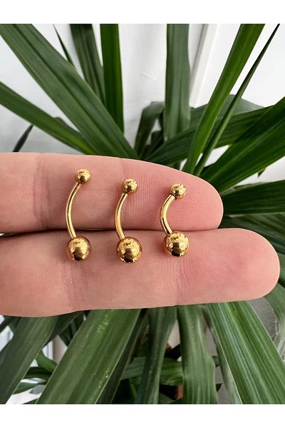 Karınca Piercing Titanium Belly Piercing Small Bulk Silver Color or Gold Color Gold Piercing