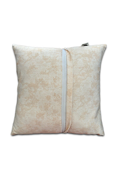 Sakallı Ethnic Bohemian Leaf Pattern Beige Background Digital Printed Decorative 4-Piece Throw Pillow Cover Set