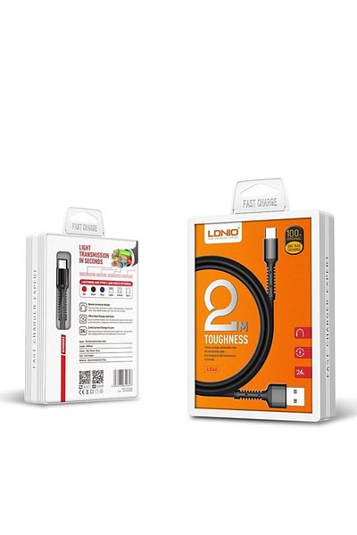 LDNIO كابل USB من النوع C بطول 2 متر