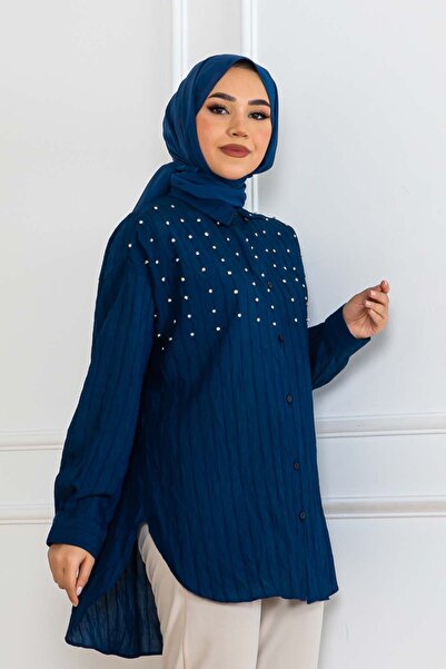 benguen Navy Blue Stone Shirt - 2127 Model