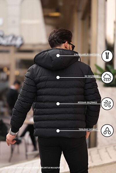 KOCCİ BUTİK Ανδρικό πουπουλένιο παλτό χειμερινό, ανθεκτικό στο νερό και το κρύο