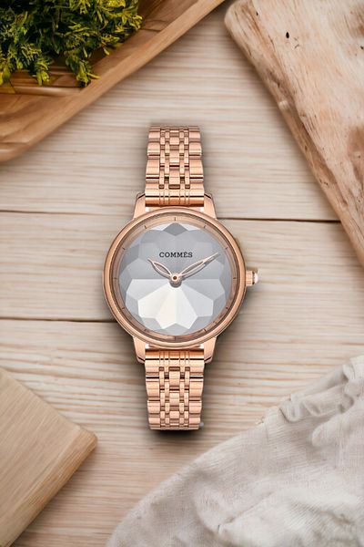 COMMES Rose Gold Color Steel Band Steel Case Women's Wrist Watch Sdcms037