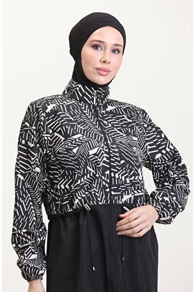 sefamerve Elastický pas na zip hidžábová plavková taška dárek 9001d-01 bílá černá