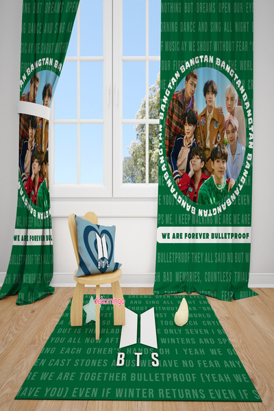 dekomingo ЗЕЛЕНИЙ BTS 2 КРИЛО ФОНОВИЙ ЗАВІС