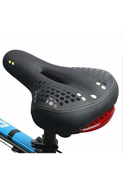 Rectus Bike Saddle - Lighted Soft Elastomer, White Benech with Spring Air Duct