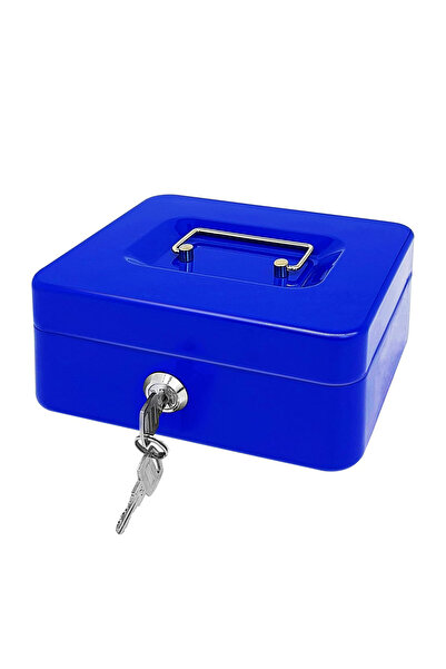 RENOVO Steel Cash Box with Key Lock Metal Small Money Organizer with Money Tr...