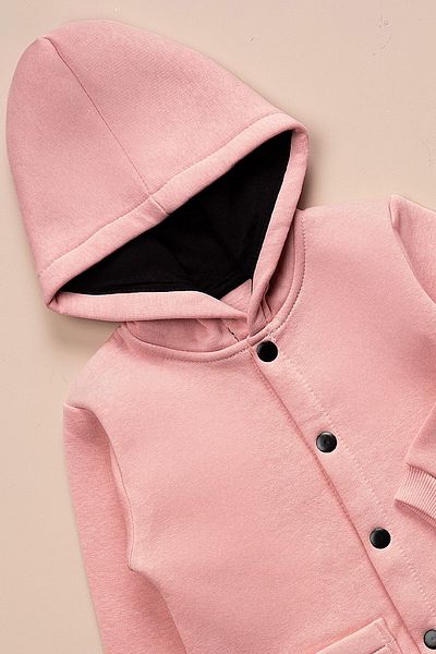 Beniizle Children's Winter 3 Thread Ribbed Hooded Double Pocket Snap Button Jumpsuit