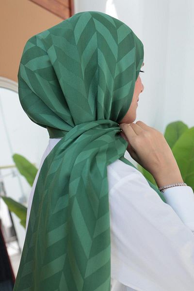 ALLDAY Şal jacquard verde-mătăsos