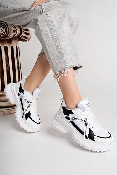 McDark Pantofi sport ușori, albi, negri, de damă