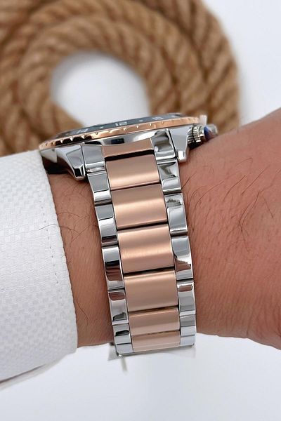 Bigotti Men's Wristwatch All Functions Active Silver-rose Gold Sdb003