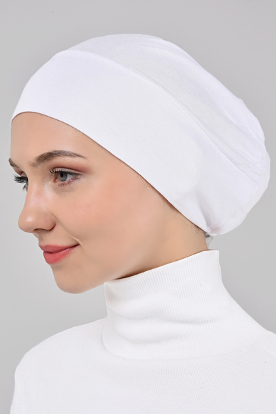 ada sanatsal غطاء داخلي من القطن بدون خياطة باللون الأبيض