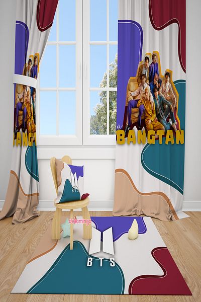 dekomingo Bts Camouflage Bangtan 2 Wing Fon Curtain
