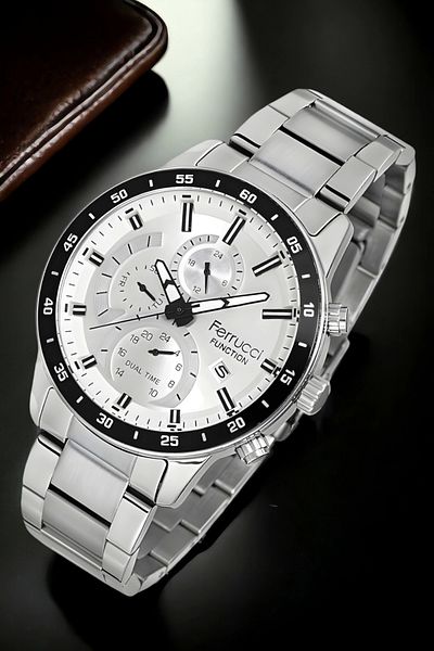 Ferrucci Men's Wrist Watch Fcf.13568Fm.01 - Silver White Color, Bracelet Gift Sdfer125