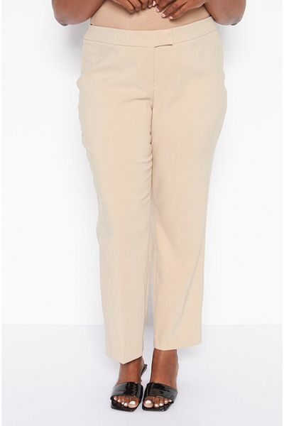 Anne Klein Women Plus Size Solid Straight Leg Pants, Tan