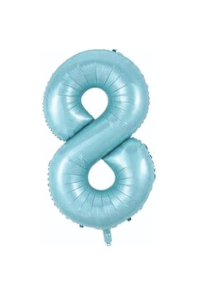 ATAKENT PARTİ 8 Blue Numerals Foil Balloons - Large Size 76 cm