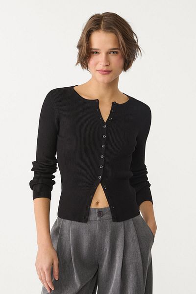 Stradivarius Ribbed knit cardigan with buttons