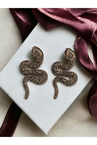 FAYRA ACCESSORIES Snake Figure Earring