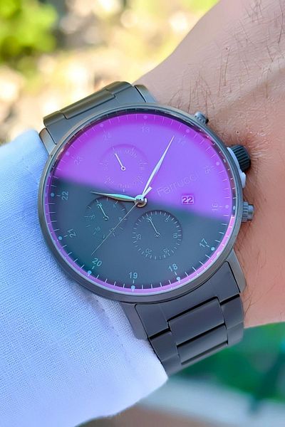 Ferrucci Men's Wristwatch with Calendar Steel Cord 3 Atm Water Resistant Bracelet Gift