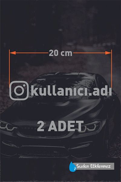Piksel Sticker Nume de utilizator Instagram - 2 bucăți de 20 cm autocolant pentru parbriz pentru vehicule și motociclete - folie tăiată cu litere