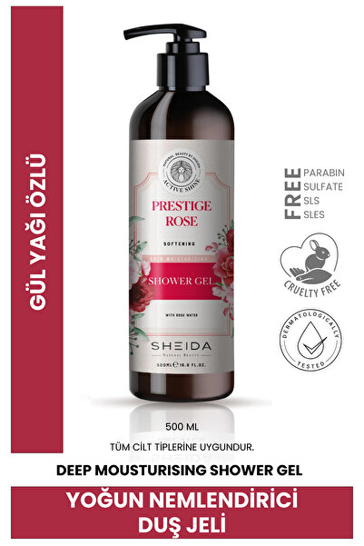 Sheida Active Shine Besleyici Yoğun Nemlendirici Ve Cilt Yumuşatıcı Duş Jeli 500 ml - Gül Yağı Özlü