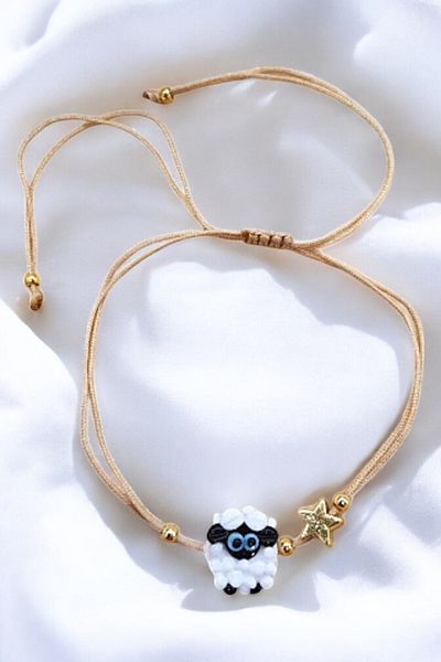 PETEK AKSESUAR Lamb Handmade Glass Murano Anklet Bracelet