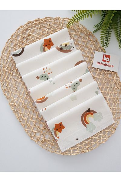 ilkimbebe Rainbow 7 Pack Flannel Baby Mouth Wipes